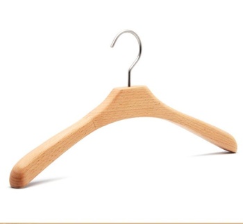 Luxury design plain sanded beech natural color wooden  coat rack hangers - IV-L007