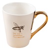 Wholesale personalized unique mom dad friend gift 11oz bee design porcelain white custom gold plated handle coffee mug cerami