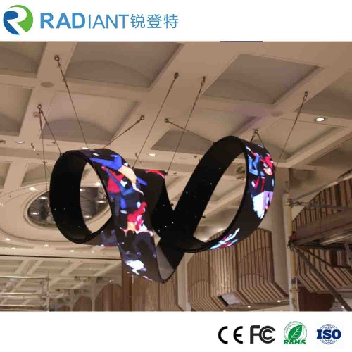 Radiant curved waved shaped soft full color HD flexible P6 indoor LED display