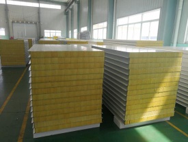 50-150mm Thickness Rockwool Sandwich Panel For Metal Wall Cladding System