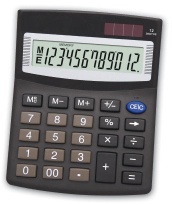 12 digits desk-top dual power calculator