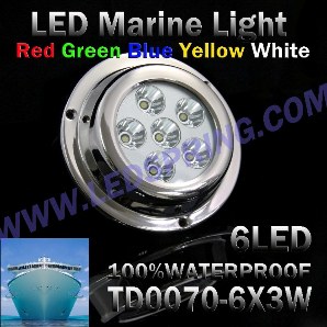 Led marine light 6x3w