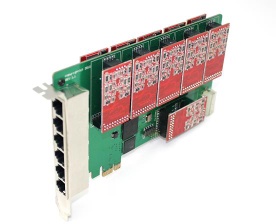 4/8/12/16/20/24 Port Asterisk FXO FXS PCI-E Card - SinoV-TDM410E