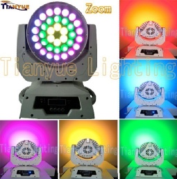 36pcs 9W Tri-LED moving head zoom light with 3 Rings effect
