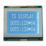 128 x 64mm COB Graphics LCD Module with STN-blue/Negative/Transmissive Display Modes and Metal Frame - TSM12864D-1