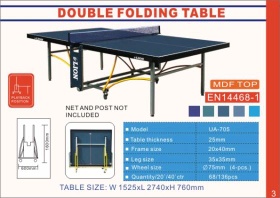 DOUBLE FOLDING TABLE TENNIS TABLE