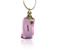 Unique Rice-Art Personalized Pink-jewel Pendant