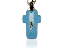 Blue Crucifix Cross Pendant