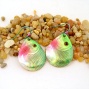 Pink & Green Spinner Earrings