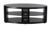 Baiyer Plasma TV stand YV-131BK, Black glass & Power black coated metal