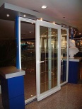 PVC sliding door with grid