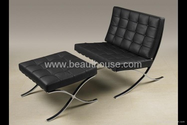 barcelona chair with ottoman