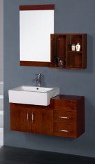 Wood bathroom cabinet