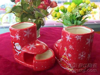 Xmas ceramic shoes mug