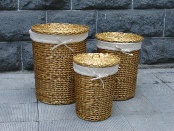 willow storage basket, set of 3, warm brown color