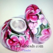 pandora style silver core glass beads