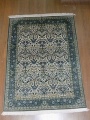 hand knotted silk carpet Morris design