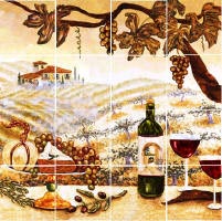 The Vineyard Tile Mural Kitchen Backsplash