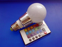 3W RGB LED Bulb Light with Remote Controller (MS-RGB3W-A)