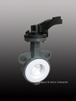 wafer type ptfe lined butterfly valve