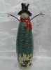 Ceramic Snowman Figurine w/ wire part--11.5"H