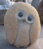 Natural granite owls