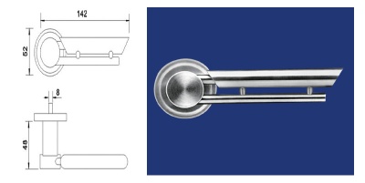 Solid stainless steel lever handle