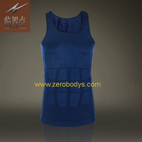 ZeroBodys Mens Body Shaper Singlet (Blue)