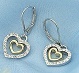 Alloy Czech Drilling Double Heart Earrings