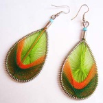 three colour thread earring