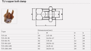 T/J copper bolt clamp