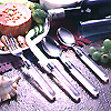 Flatware Set W / Transparent Acrylic Plastic Handle