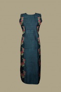 Organic black hand embroidered maxi