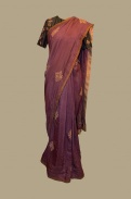 Organic hand embroidered maroon saree