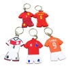 Cartoon 3D Soft Rubber Football Basketball Tshirt Keychain For Promotion