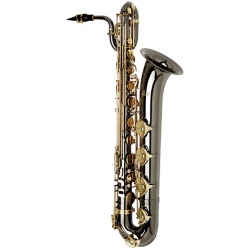 Allora Paris Series Professional Black Nickel Baritone Saxophone AABS-955 - Black Nickel Body - Brass Lacquer Keys