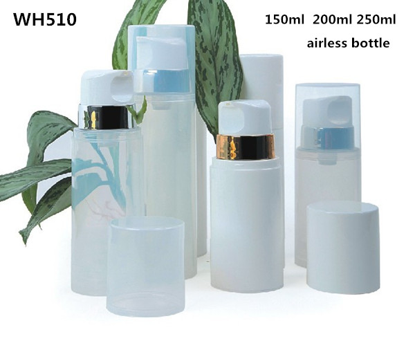 150ml 200ml 250ml plastic big fat PP white airless pump bottle with wide nozzle cosmetics for skin cream