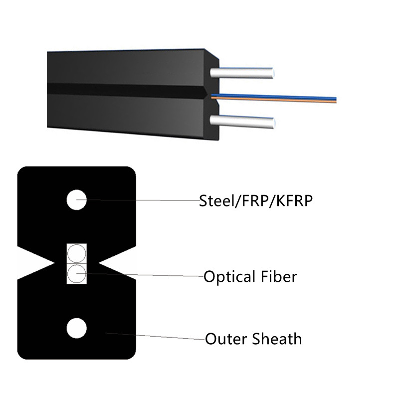 Indoor Ftth Drop Cable 1C 2C 4C