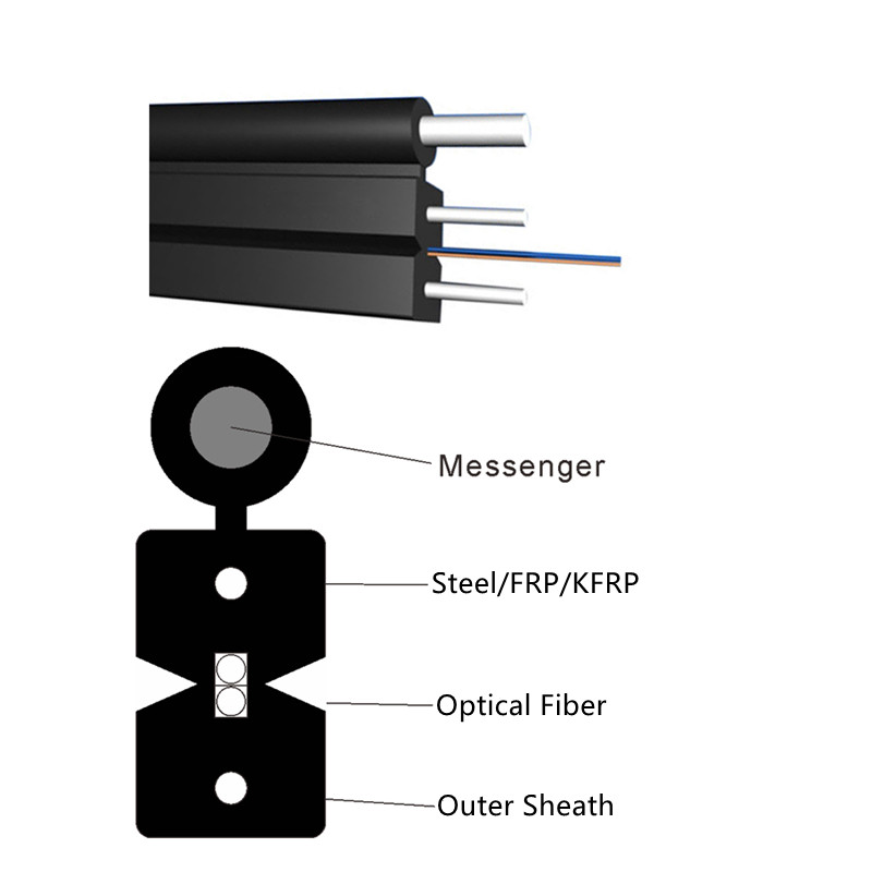 Outdoor Ftth Drop Cable 1C 2C 4C 6C 8C 12C