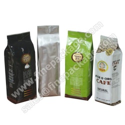 HIgh quality Flat bottom side gusset ziplock bag aluminium foil bag for coffee packaging with valve