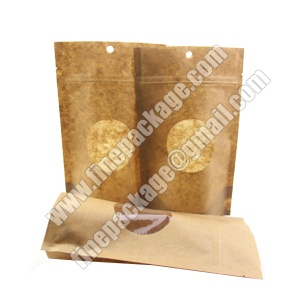 kraft paper stand up pouches, ziplock stand up kraft paper bag, chia seed stand up pouch