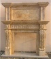 Double Marble Fireplace Of Carved Flower