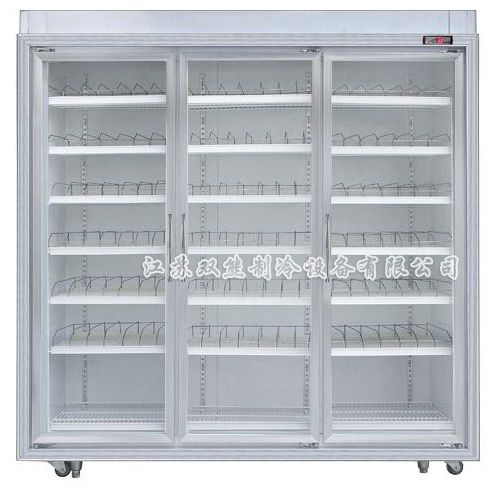 Three door upright luxurious display refrigerator