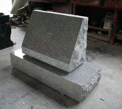 Light Grey G633 Polished Slant Marker Tombstone