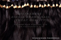 22 inches remy single drawn hair, bulk hair