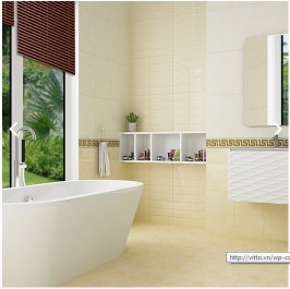 Glazed ceramic wall tile