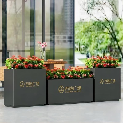 Outdoor flower box outdoor commercial street sales office square partition rectangular flower pot flower rack gardening flowe