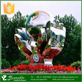 Natural garden large stainless steel sculpture - 003