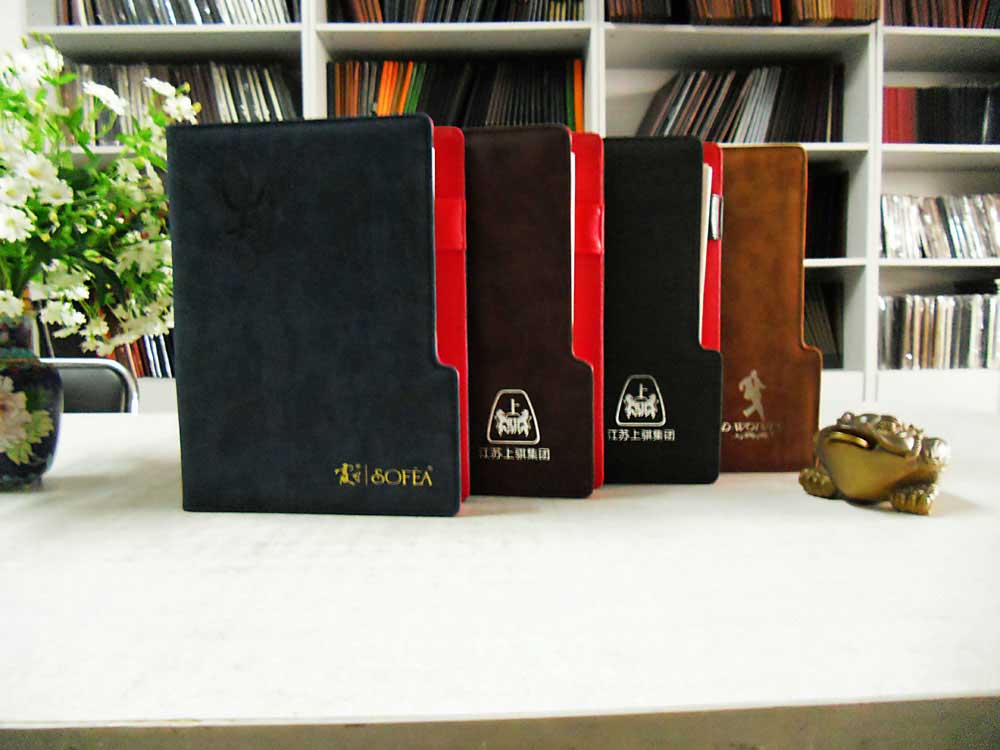 PU leather cover, loose-leaf binding, free logo