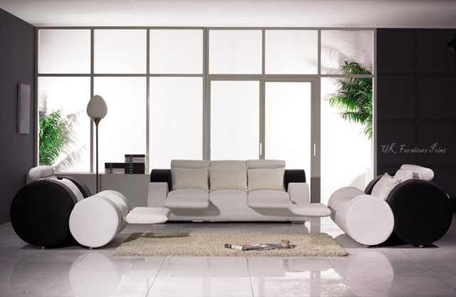 Uk Furniture Point Italian leather Manual Resliner Sofa Suite